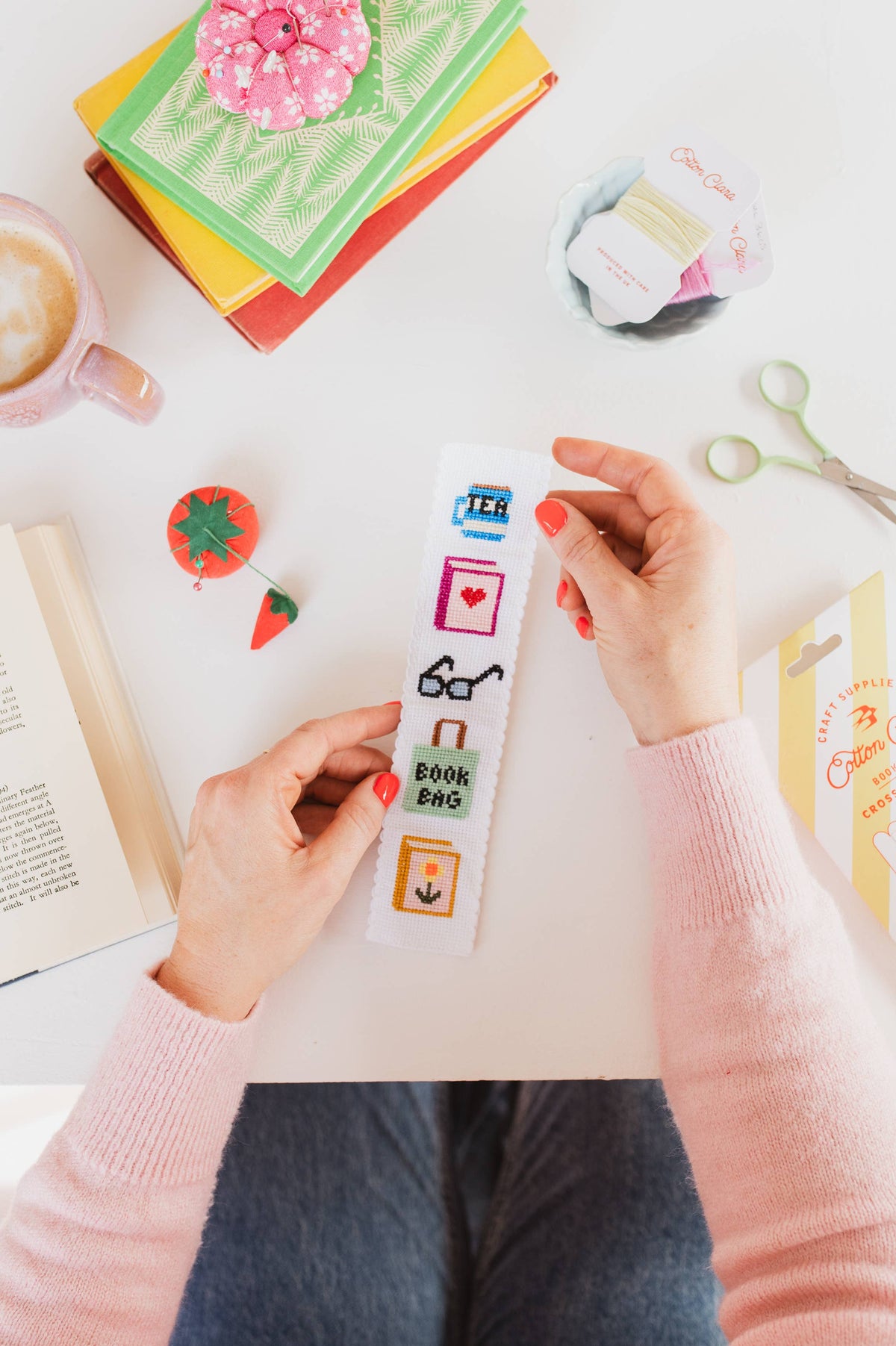 Bookish Counted Cross Stitch Bookmark Kit (Beginner Friendly)