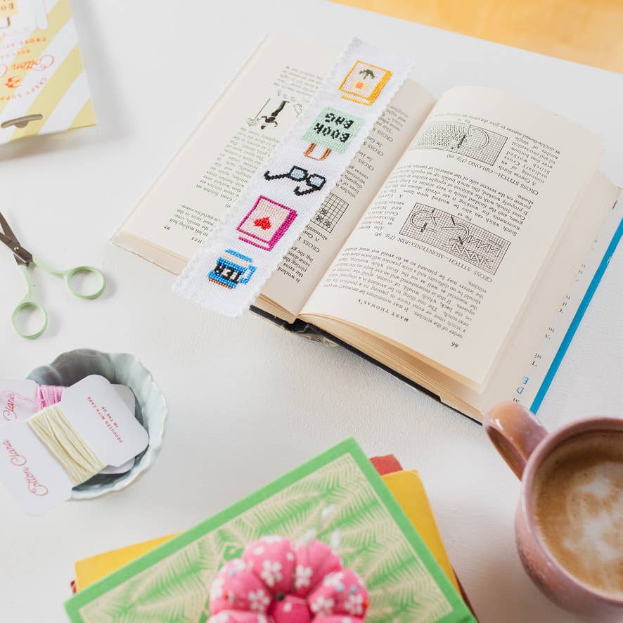 Bookish Counted Cross Stitch Bookmark Kit (Beginner Friendly)