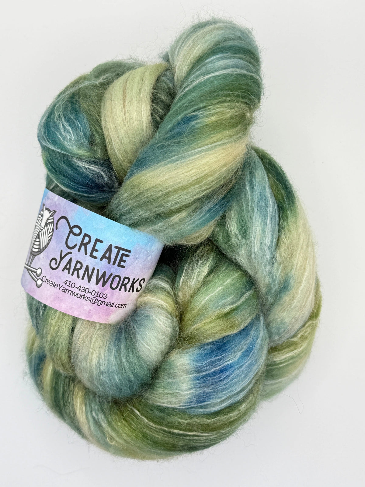 BFL, Rose Fiber, Baby Alpaca Top Create Yarnworks