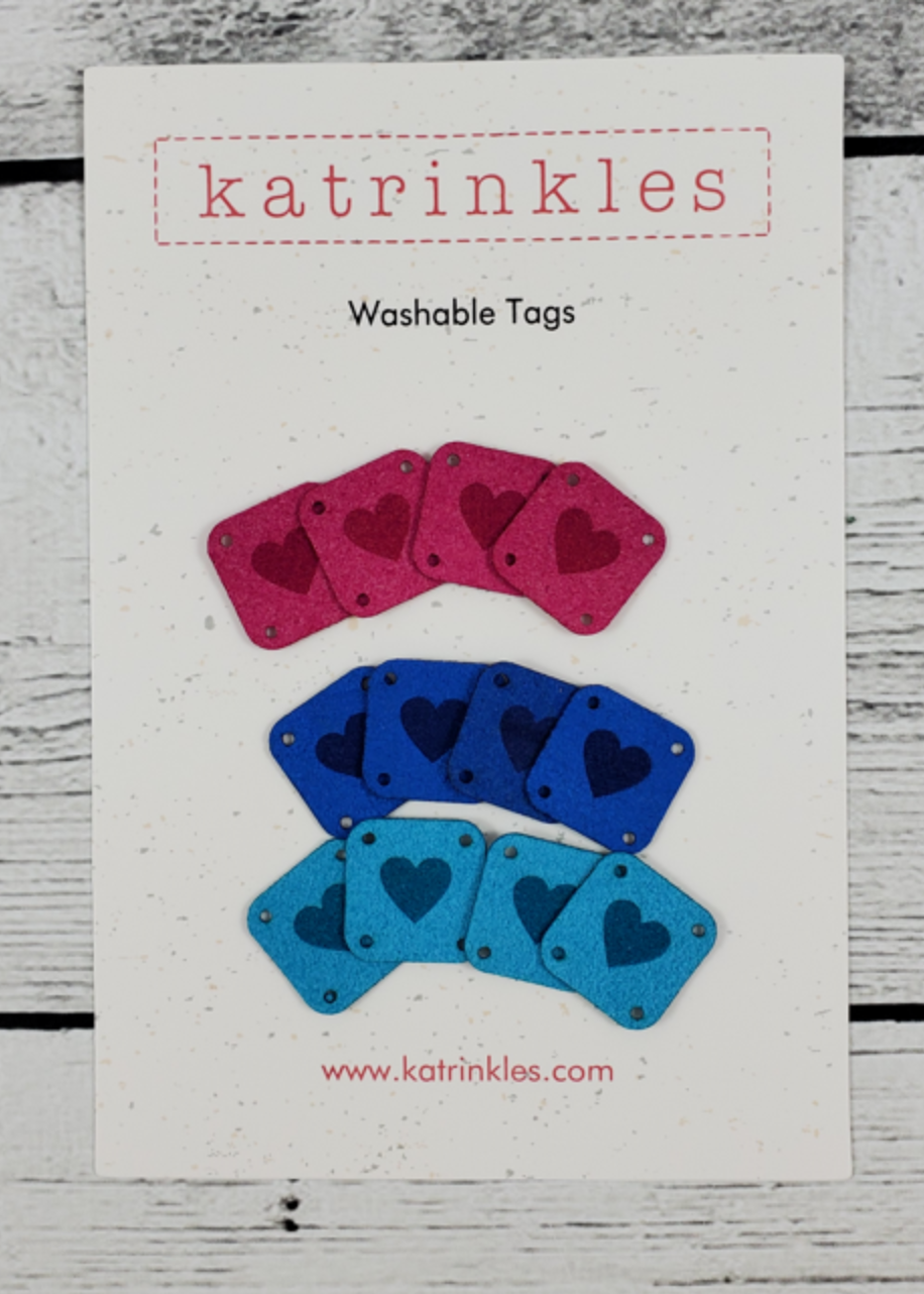 Solid Heart Square Clothing Tags for Handmade Items