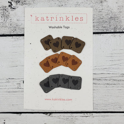 Solid Heart Square Clothing Tags for Handmade Items