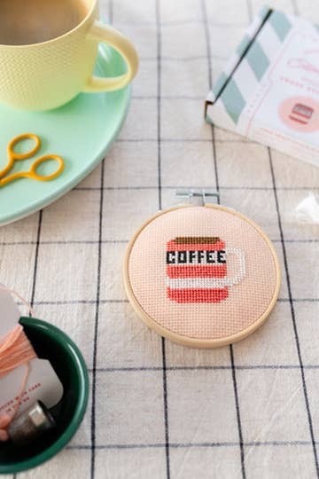 Coffee Cup Cross Stitch Kit