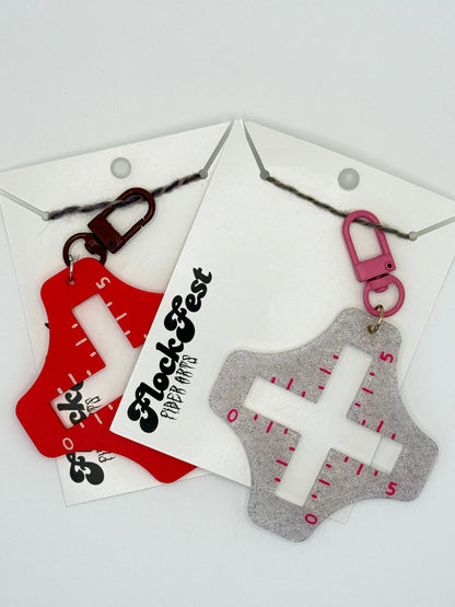 Gauge Swatch Keychain Flock Fest Fiber Arts
