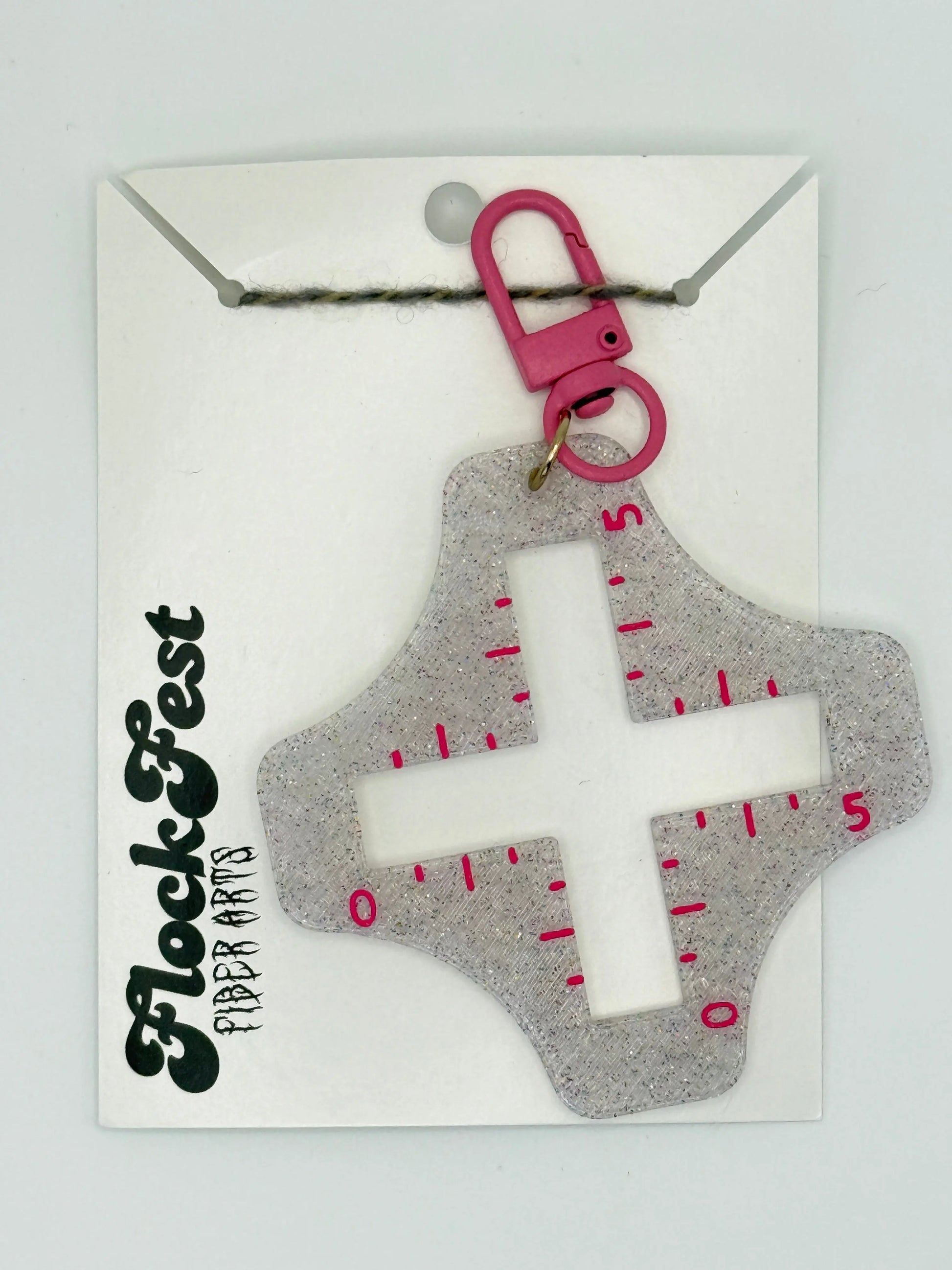Gauge Swatch Keychain Flock Fest Fiber Arts