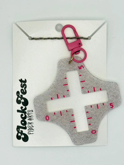 Gauge Swatch Keychain Flock Fest Fiber Arts