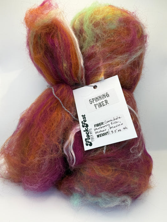 Custom Blended Fiber Batts for Spinning or Felting
