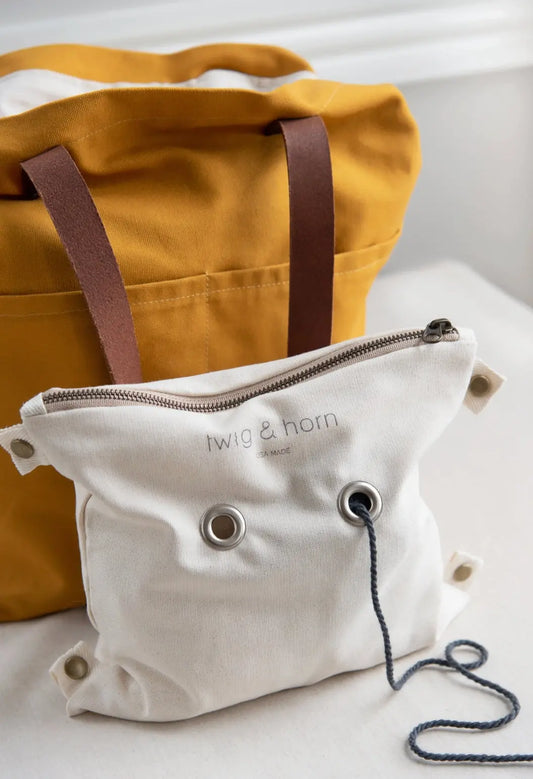 Canvas Crossbody Project Tote Bag Twig & Horn