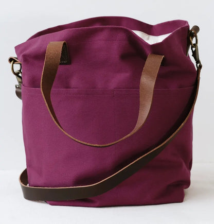 Canvas Crossbody Project Tote Bag Twig & Horn