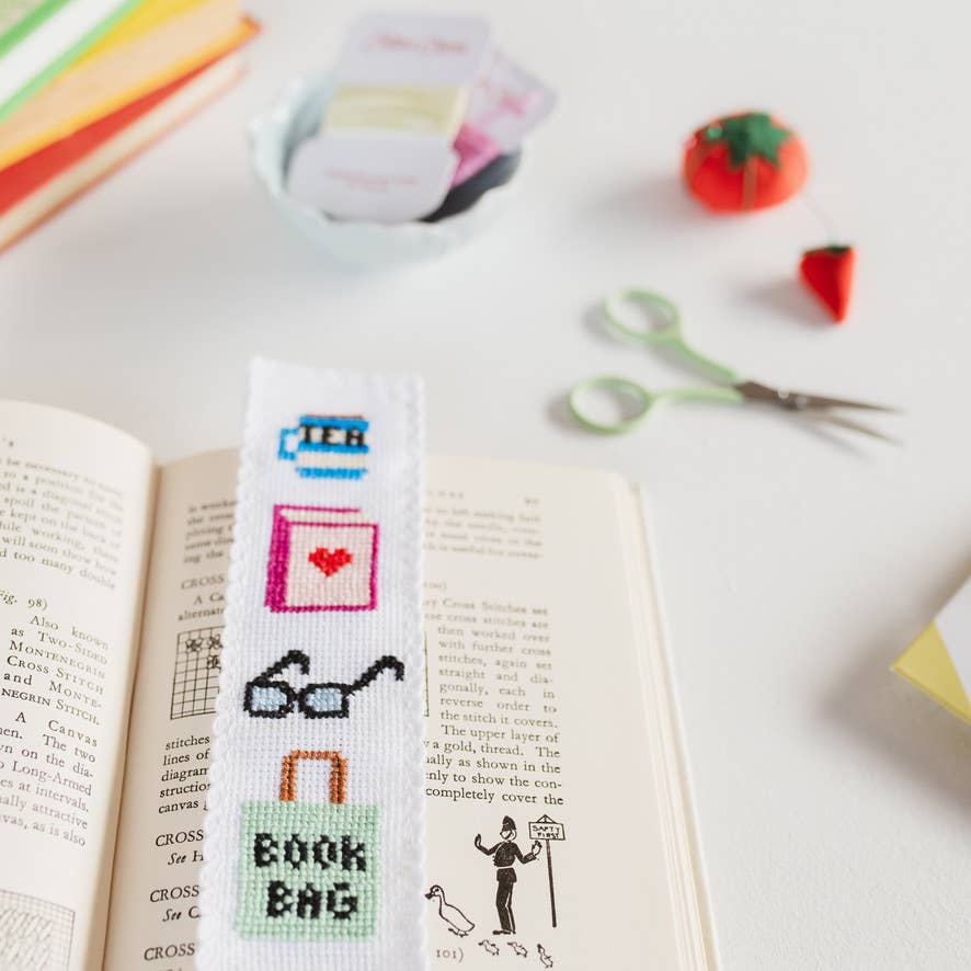 Bookish Counted Cross Stitch Bookmark Kit (Beginner Friendly)